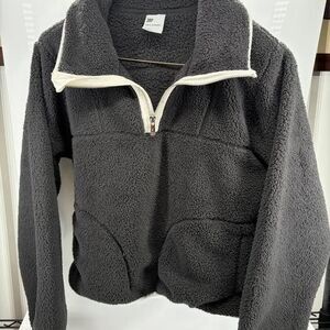 All In Motion Girls 1/2 Zip Fleece Pullover Sweatshirt X-LARGE (14) Black